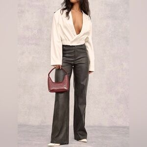 PLT Oversized woven cropped jacket Ivory cream off white Size 8 NWT